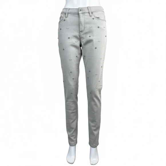 New York & Co. Jeans Womens Size 10 Gray Sits At Lower Waist Skinny Flex Denim - Picture 1 of 5